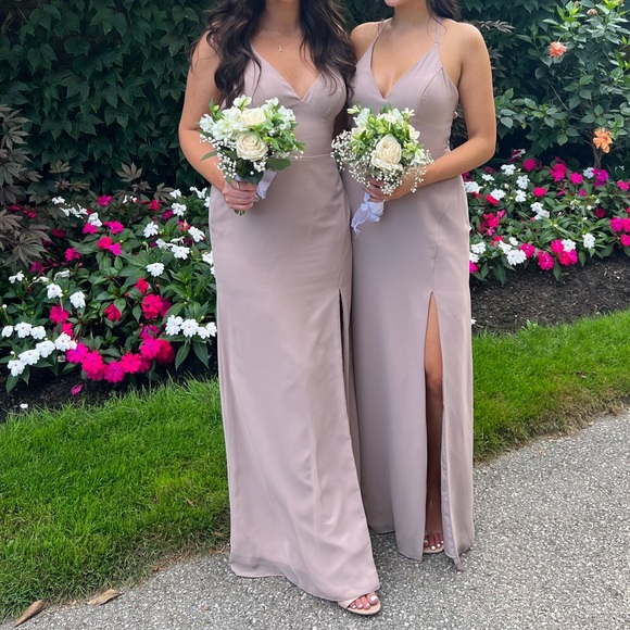 Azazie Becca Taupe Bridesmaid Dress - Picture 4 of 6